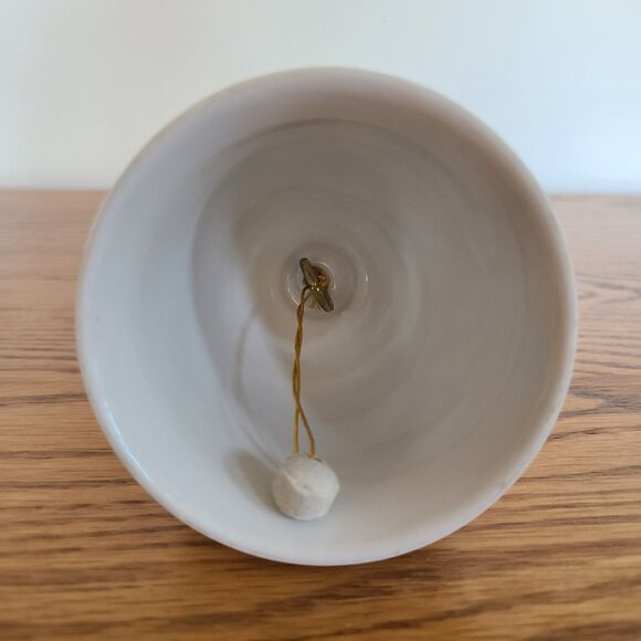 Vintage Giftco Christmas Porcelain "Seasons Greetings" Dinner Bell Skating Goose - Picture 6 of 10